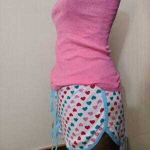 Brand new pijama set teen women size S pink top heart shorts pyhamas cotton